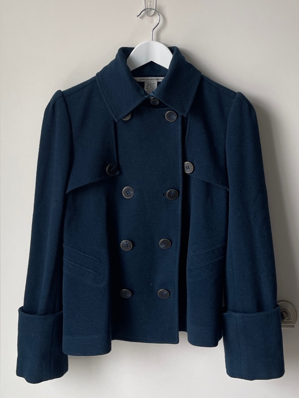 DVF Double-Breasted Navy Jacket